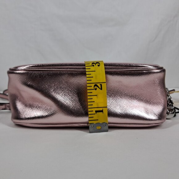 Victoria's Secret Metallic Rose Pink Small Crossbody Tassel Purse Clutch - Picture 12 of 15